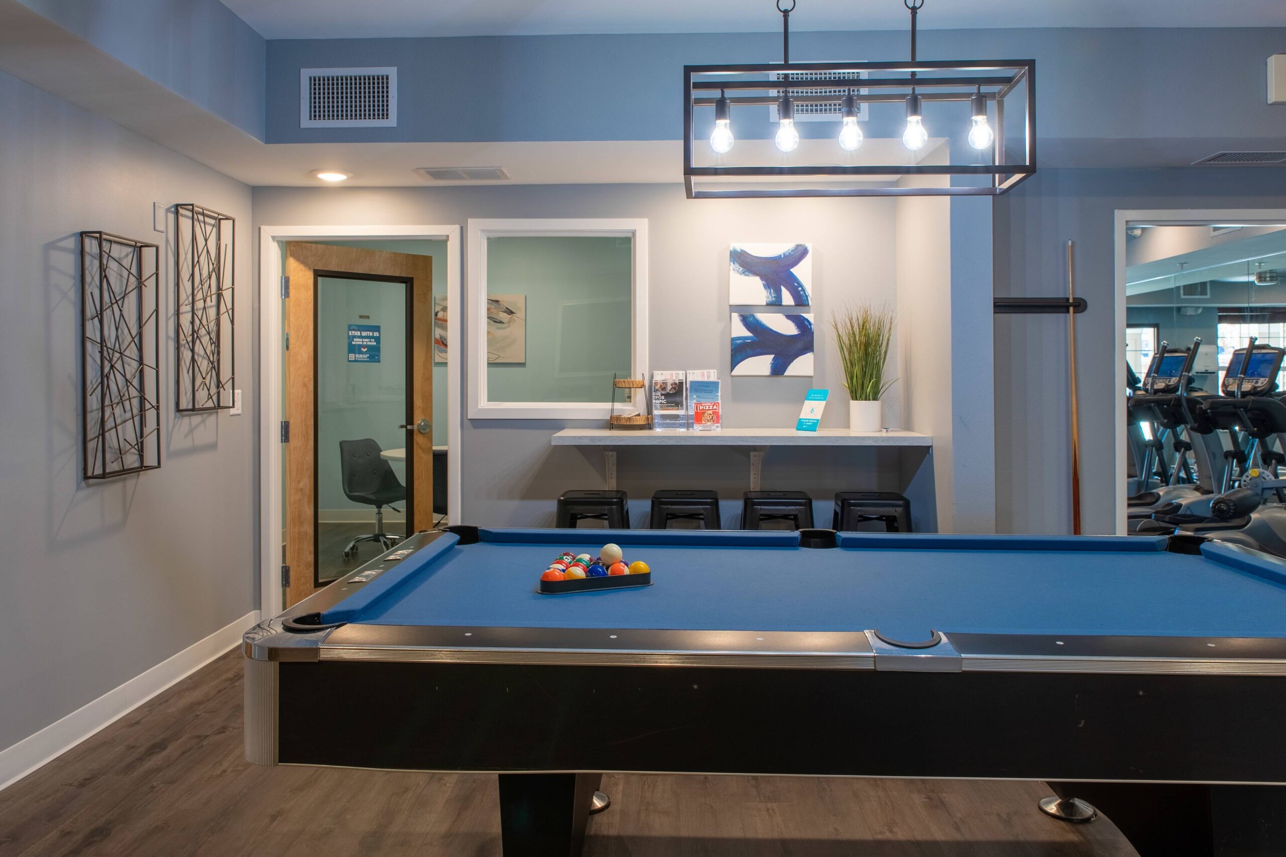 student game room with pool table