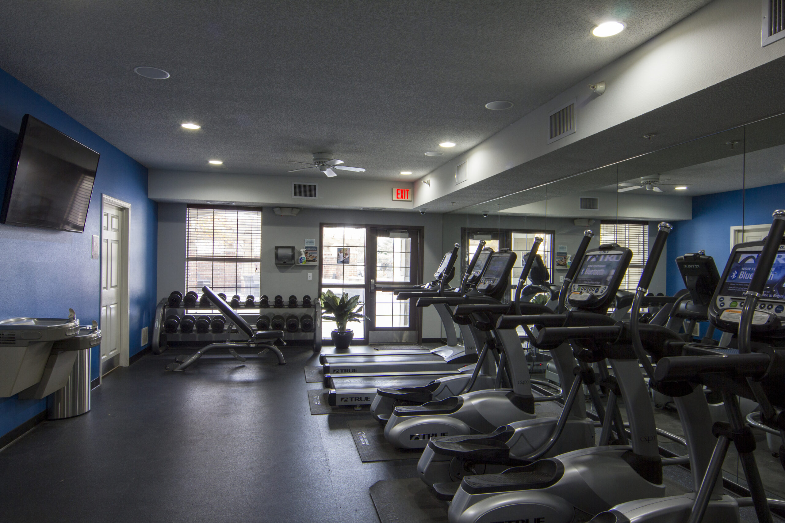 Fitness center with treadmills in The Pavilion on Berry